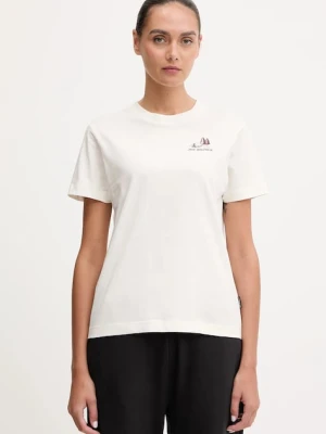 Jack Wolfskin t-shirt bawełniany CADENA damski kolor beżowy A65080