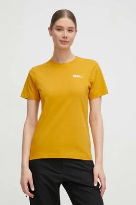 Jack Wolfskin t-shirt bawełniany damski kolor żółty 1808352