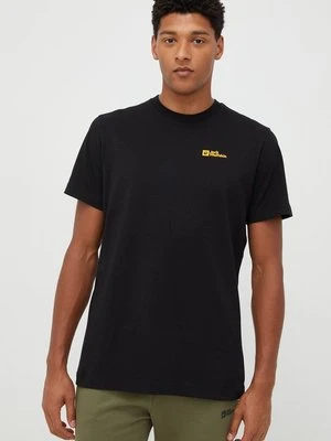 Jack Wolfskin t-shirt bawełniany Essential kolor czarny 1808382