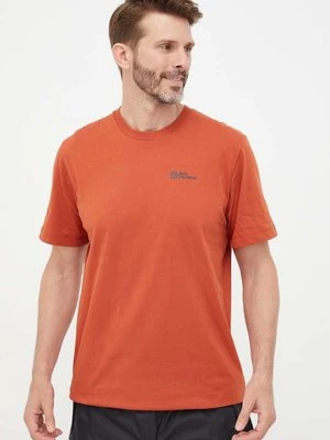 Jack Wolfskin t-shirt bawełniany Essential kolor czerwony 1808382