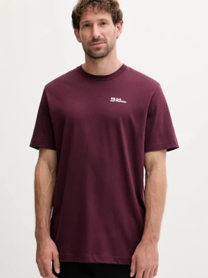 Jack Wolfskin t-shirt bawełniany Essential kolor fioletowy gładki 1808382
