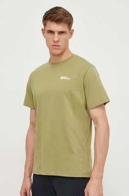 Jack Wolfskin t-shirt bawełniany Essential kolor zielony 1808382