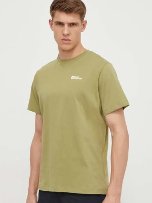 Jack Wolfskin t-shirt bawełniany Essential kolor zielony 1808382