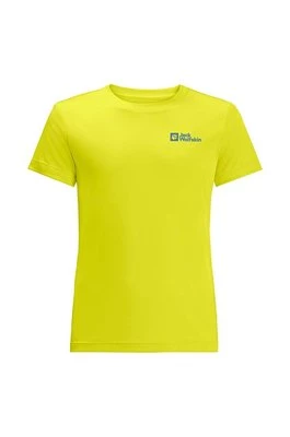 Jack Wolfskin t-shirt dziecięcy ACTIVE SOLID kolor żółty gładki
