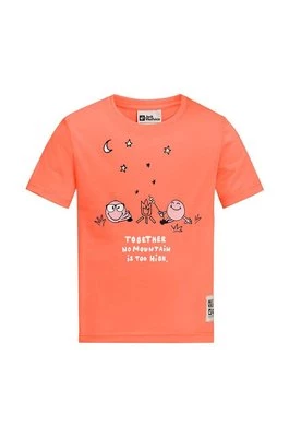 Jack Wolfskin t-shirt dziecięcy SMILEYWORLD CAMP kolor pomarańczowy z nadrukiem