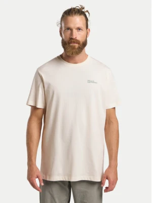Jack Wolfskin T-Shirt Essential 1808382 Écru Regular Fit Kremowy