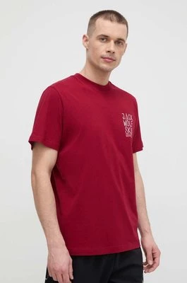 Jack Wolfskin t-shirt Jack Tent męski kolor bordowy z nadrukiem 1809791