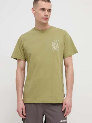 Jack Wolfskin t-shirt Jack Tent męski kolor zielony z nadrukiem 1809791