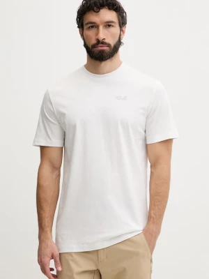 Jack Wolfskin t-shirt męski bawełniany Essential biały