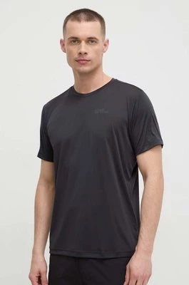 Jack Wolfskin t-shirt sportowy kolor czarny gładki 1807072