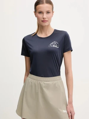 Jack Wolfskin t-shirt sportowy A62120 COMPRESSION CUBE 8 damski kolor granatowy A63270