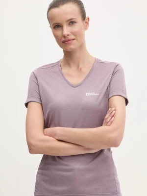 Jack Wolfskin t-shirt sportowy Crosstrail fioletowy