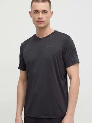 Jack Wolfskin t-shirt sportowy kolor czarny gładki 1807072