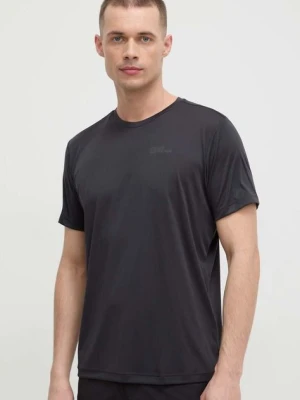 Jack Wolfskin t-shirt sportowy kolor czarny gładki 1807072