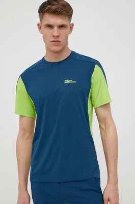 Jack Wolfskin t-shirt sportowy Narrows kolor niebieski wzorzysty