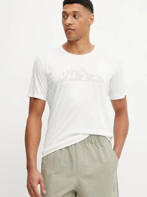 Jack Wolfskin t-shirt sportowy Peak Graphic męski kolor beżowy wzorzysty A63269