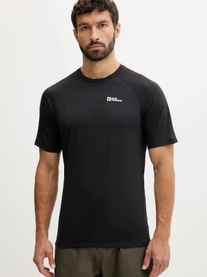 Jack Wolfskin t-shirt sportowy Prelight Swift kolor czarny gładki A63800