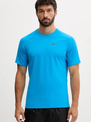 Jack Wolfskin t-shirt sportowy Prelight Swift kolor niebieski gładki A63800