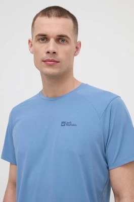 Jack Wolfskin t-shirt sportowy Prelight Trail kolor niebieski gładki 1810131