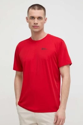 Jack Wolfskin t-shirt sportowy Tech kolor czerwony gładki 1807072