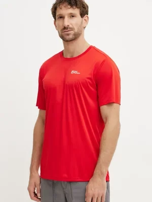 Jack Wolfskin t-shirt sportowy Tech kolor czerwony gładki A63293