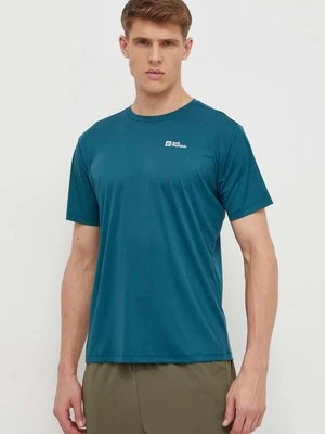 Jack Wolfskin t-shirt sportowy Tech kolor zielony gładki 1807072