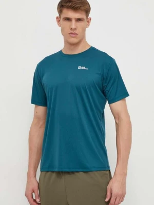 Jack Wolfskin t-shirt sportowy Tech kolor zielony gładki 1807072