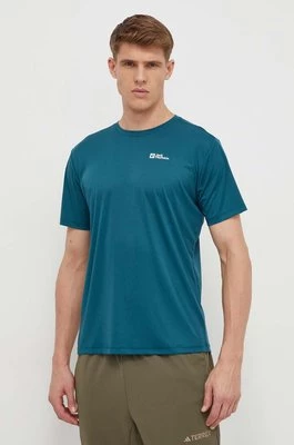 Jack Wolfskin t-shirt sportowy Tech kolor zielony gładki 1807072