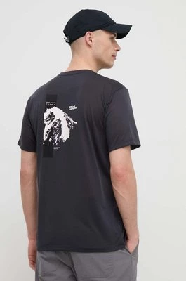 Jack Wolfskin t-shirt sportowy Vonnan kolor czarny z nadrukiem
