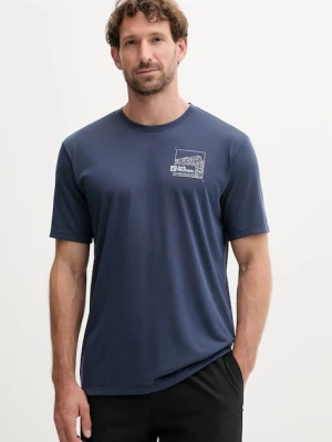 Jack Wolfskin t-shirt sportowy Vonnan kolor granatowy z nadrukiem A62314