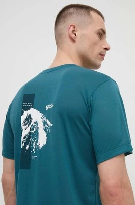 Jack Wolfskin t-shirt sportowy Vonnan kolor zielony z nadrukiem 1809941