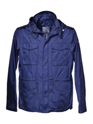 Jacket in navy blue nylon Baldinini