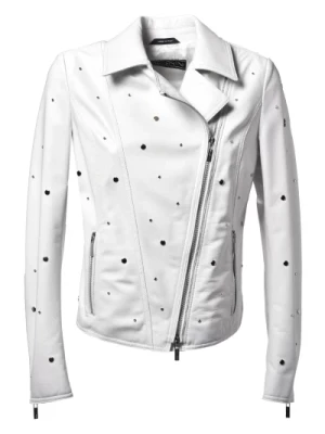 Jacket in white nappa leather Baldinini