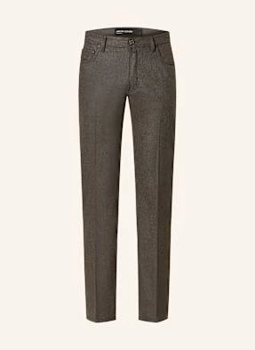 Jacob Cohen Spodnie Flanelowe Slim Fit braun