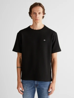 T-shirt żakardowy z okrągłym dekoltem GANT