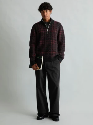 Jacquard – sweter z kapturem, fason regular Marc O'Polo černá