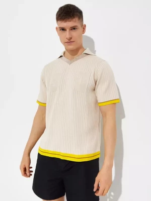 Jacquemus Beżowa koszulka polo Treze