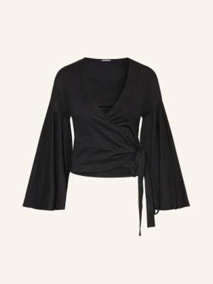 Jacquemus Bluzka Kopertowa Le Cache Coeur Ventadou Z Rękawami 3/4 schwarz