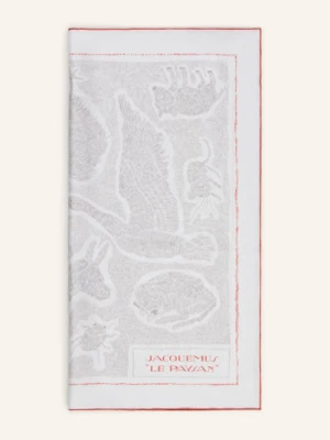 Jacquemus Jedwabna Chusta Le Foulard Paysan weiss