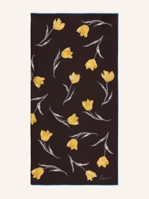 Jacquemus Jedwabna Chusta Le Foulard Tulipe schwarz czarny