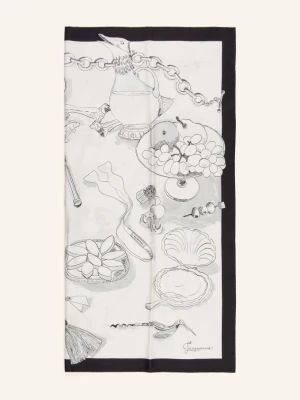Jacquemus Jedwabna Chusta Le Grand Foulard Cocktail weiss