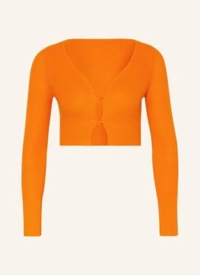 Jacquemus Krótki Kardigan Z Moherem orange