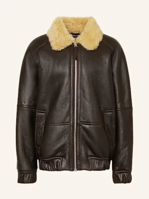 Jacquemus Kurtka Skórzana Le Bombardier braun