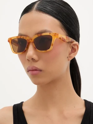 Jacquemus okulary przeciwsłoneczne CARRE brązowy
