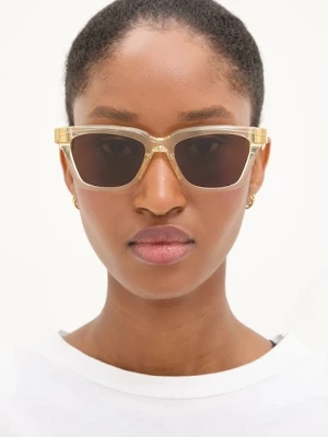 Jacquemus okulary przeciwsłoneczne CARRE damskie kolor żółty JAC109C3SUN