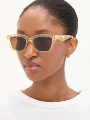 Jacquemus okulary przeciwsłoneczne CARRE damskie kolor żółty JAC109C3SUN