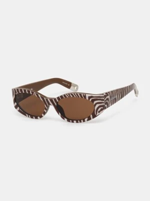 Jacquemus okulary przeciwsłoneczne OVALO damskie kolor brązowy JAC4C11SUN