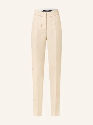 Jacquemus Spodnie Le Pantalon Tibau Brode Z Lnem weiss