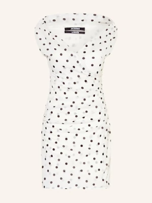 Jacquemus Sukienka Koktajlowa La Robe Rita Z Dodatkiem Jedwabiu weiss