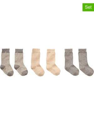 JAKO-O Skarpety (3 pary) w kolorze beżowo-szarym rozmiar: 12-14